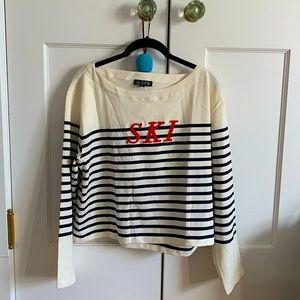 j. crew mariner cloth SKI embroidered long-sleeve shirt size M